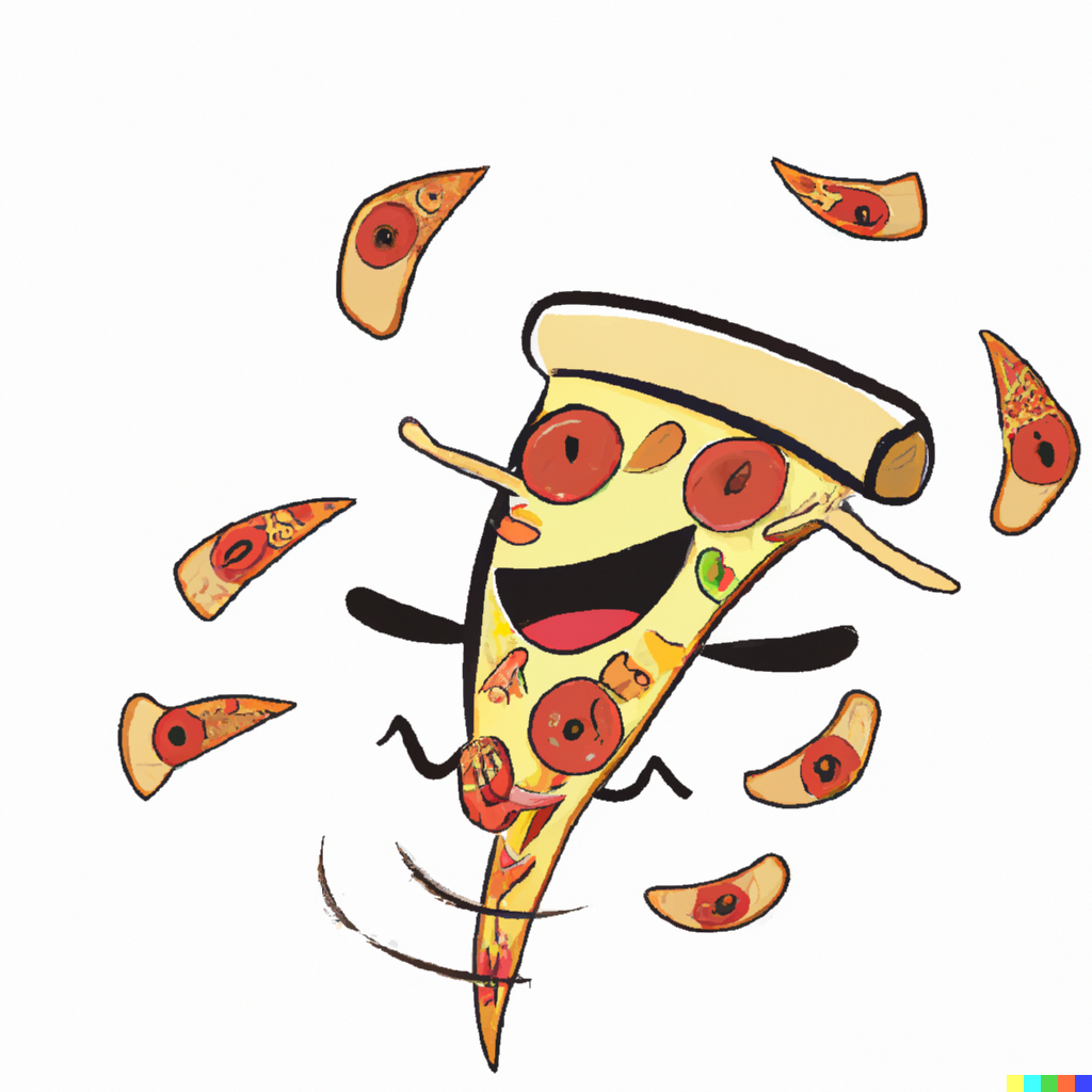 happy flying pizza