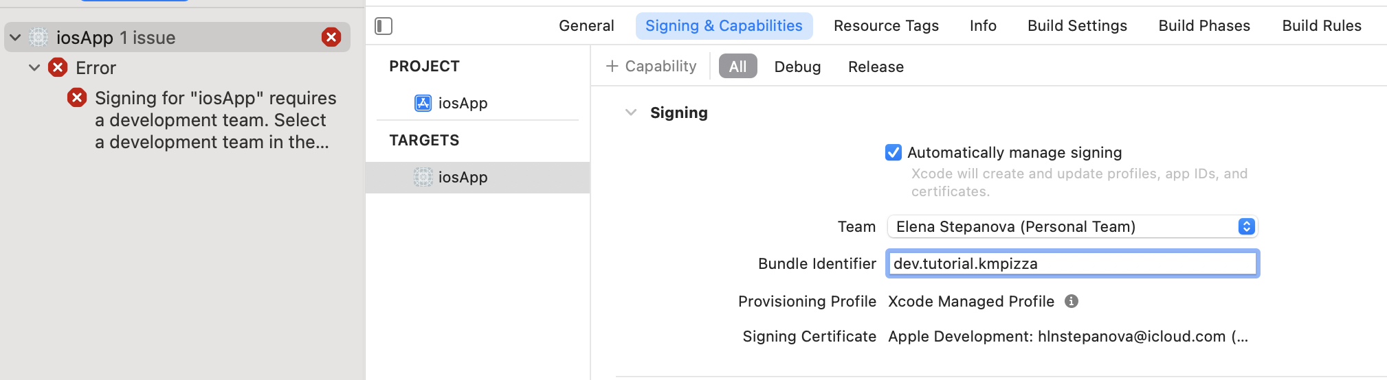 signing and capabilities