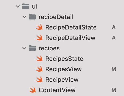 create recipe detail state and view files